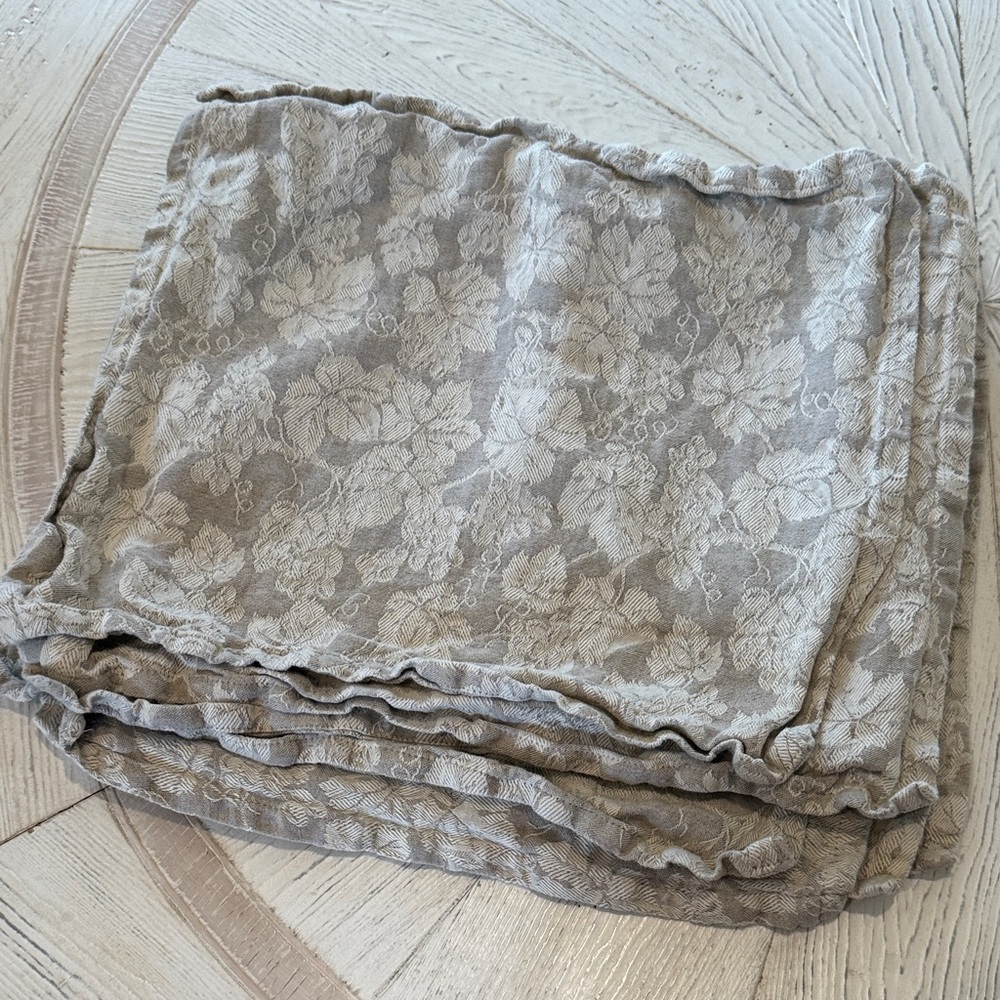 VINTAGE Cotton Elegant George's Moutet Floral Beige Napkins set of 8